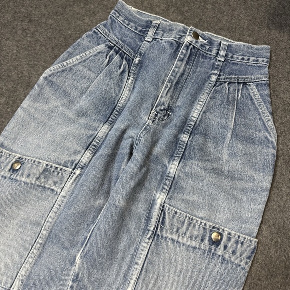 VTG 90s JCPenney Womens Utility Taper Jeans Size 6 (24x24.5) Distressed Grunge - Picture 3 of 11